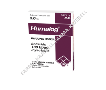HUMALOG 100 UI/Ml. C/2 Cartuchos de 3 Ml
