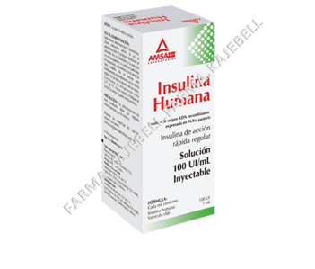 INSULINA HUMANA 100 UI/1 Ml. C/1 Frasco Ampula 10 Ml