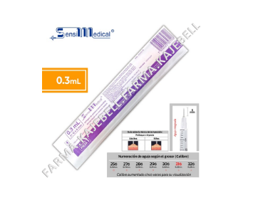 JERINGA  0.3mL. Insulina c/AGUJA INTEGRADA 31Gx6mm. c/1 Pza